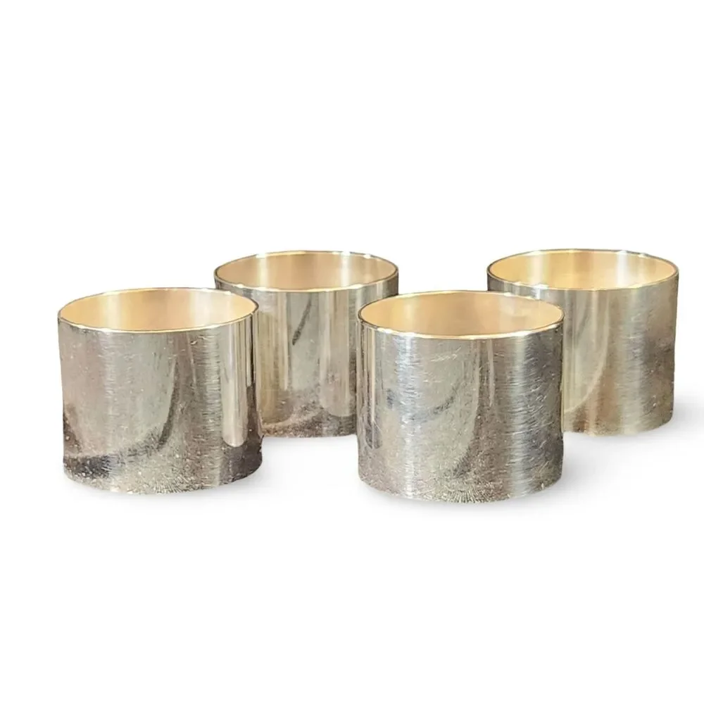 Danish Silver Napkin Holders Set of 4 Minimalist Scandinavian Modern Denmark